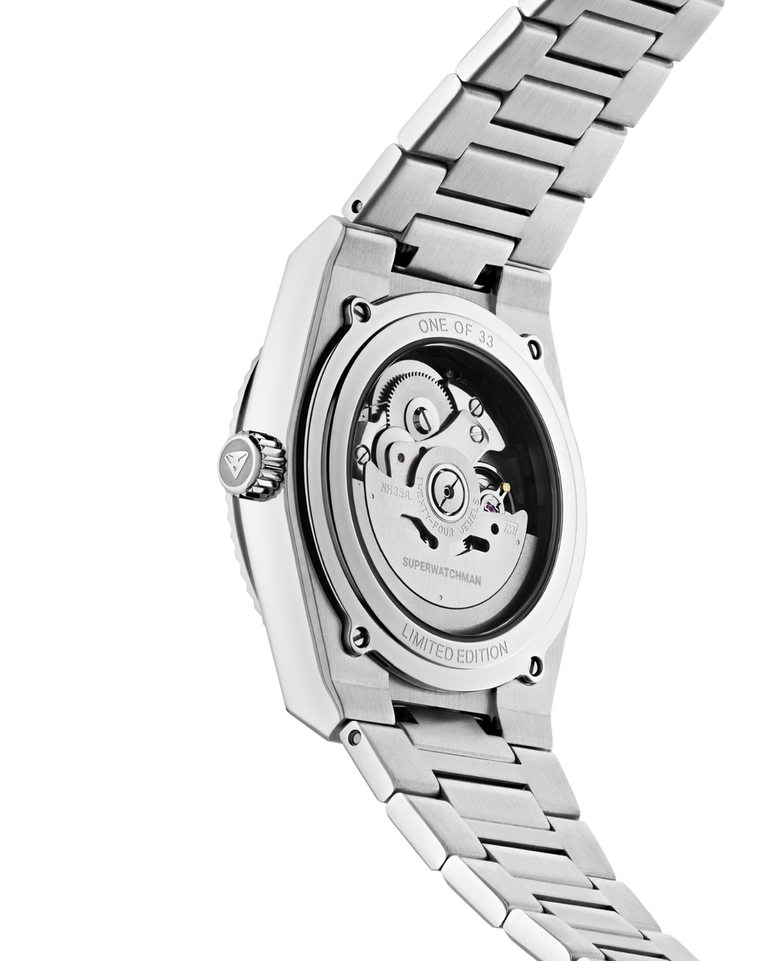 Genesis Red Edition exhibition caseback and movement