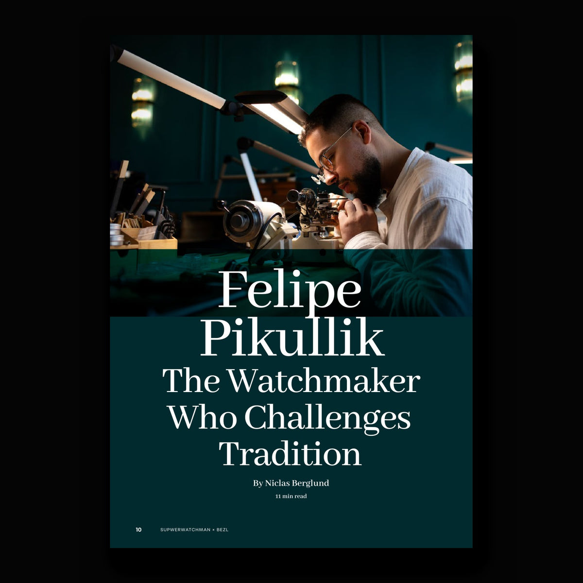 Felipe Pikullik feature page from the 2024 Superwatchman print edition